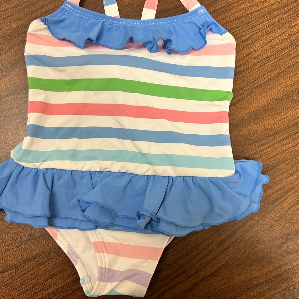 BROAD STREET STRIPE RODEO DRIVE RUFFLE SWIMSUIT - THE BEAUFORT BONNET COMPANY 2T